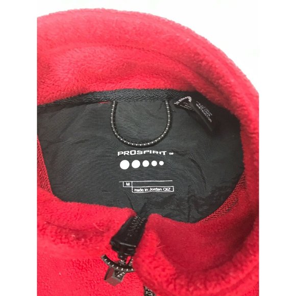 Prospirit Men's medium M Sweatshirt pullover red henley zipper pockets fleece - Picture 7 of 12
